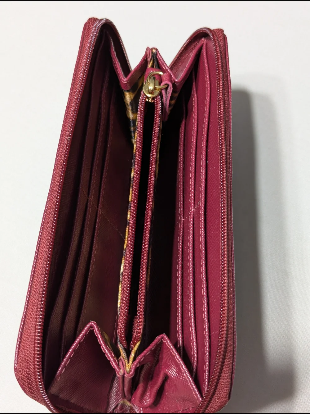 Carmen Steffens Zip-Around Leather Wallet in Deep Berry